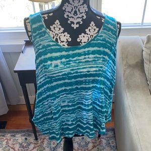 Bobeau teal and white swing tank